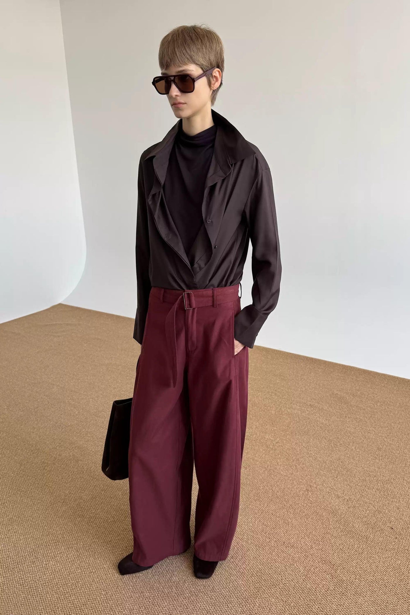 Zhou Belted Wide Leg Trousers-korean-fashion-Trousers-Zhou's Closet-OH Garments