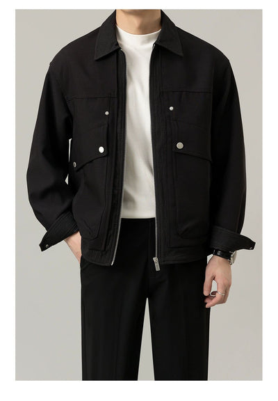 Zhou Big Front Pocket Zipped Jacket-korean-fashion-Jacket-Zhou's Closet-OH Garments