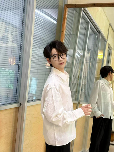 Zhou Big Pocket Textured Shirt-korean-fashion-Shirt-Zhou's Closet-OH Garments