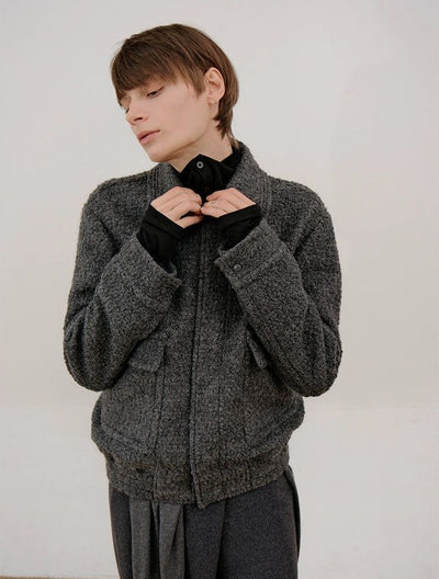 Zhou Big Pockets Textured Jacket-korean-fashion-Cardigan-Zhou's Closet-OH Garments