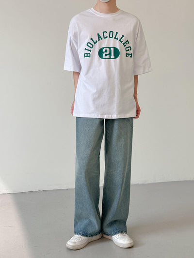 Zhou Biola College 21 Text Print T-Shirt-korean-fashion-T-Shirt-Zhou's Closet-OH Garments