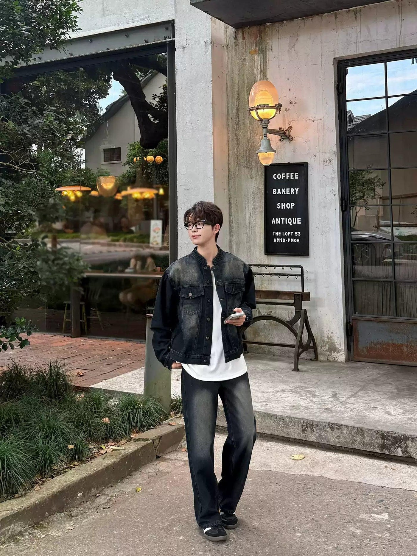 Zhou Bleach Washed Flap Pocket Denim Jacket-korean-fashion-Jacket-Zhou's Closet-OH Garments