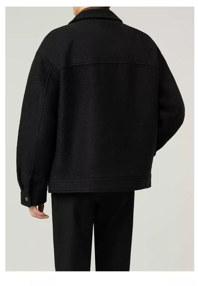 Zhou Blend Wool Snap Button Jacket-korean-fashion-Jacket-Zhou's Closet-OH Garments