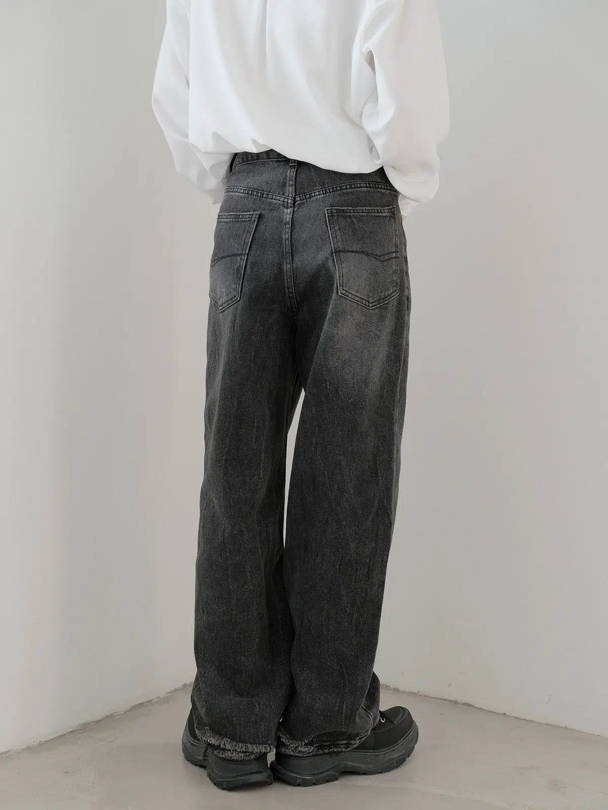 Zhou Bootcut Straight Leg Washed Jeans-korean-fashion-Jeans-Zhou's Closet-OH Garments