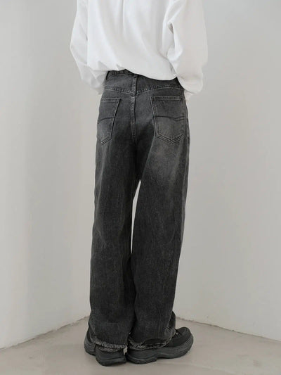 Zhou Bootcut Straight Leg Washed Jeans-korean-fashion-Jeans-Zhou's Closet-OH Garments