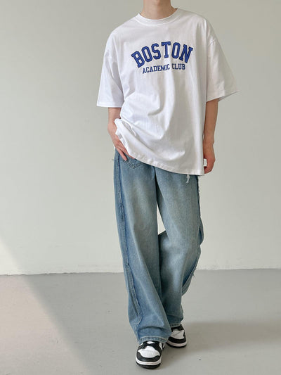 Zhou Boston Academic Club Casual T-Shirt-korean-fashion-T-Shirt-Zhou's Closet-OH Garments