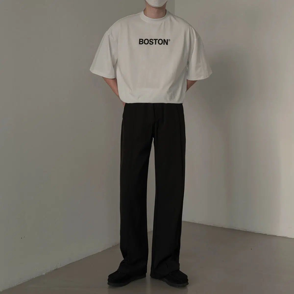 Zhou Boston Text T-Shirt-korean-fashion-T-Shirt-Zhou's Closet-OH Garments