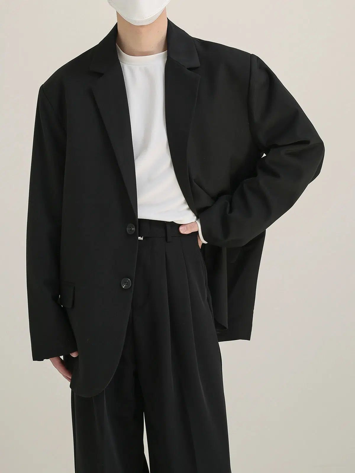 Zhou Boxy Cut Lapel Blazer-korean-fashion-Blazer-Zhou's Closet-OH Garments