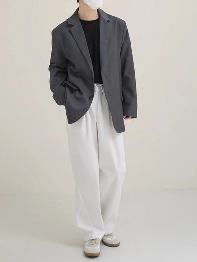 Zhou Boxy Cut Lapel Blazer-korean-fashion-Blazer-Zhou's Closet-OH Garments
