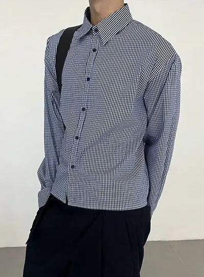 Zhou Boxy Cut Plaid Buttoned Shirt-korean-fashion-Shirt-Zhou's Closet-OH Garments