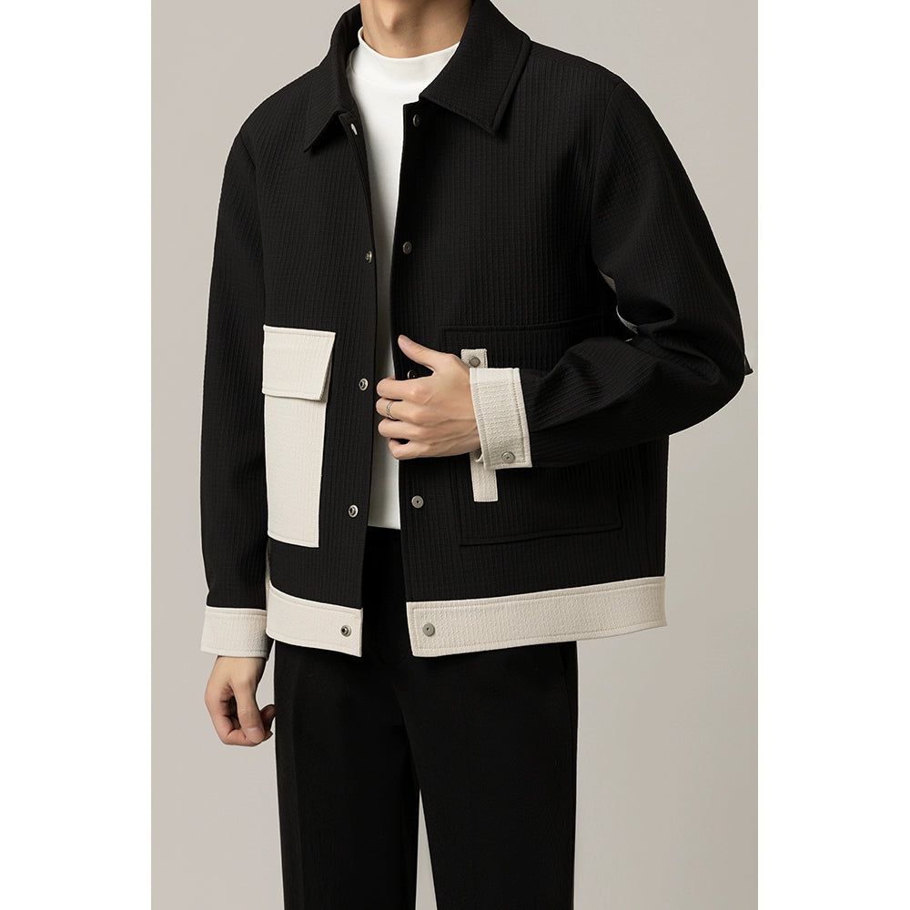 Zhou Boxy Cut Textured Jacket-korean-fashion-Jacket-Zhou's Closet-OH Garments