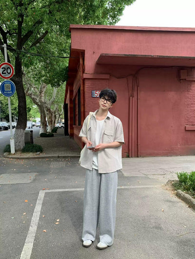 Zhou Breast Pocket Minimal Shirt-korean-fashion-Shirt-Zhou's Closet-OH Garments