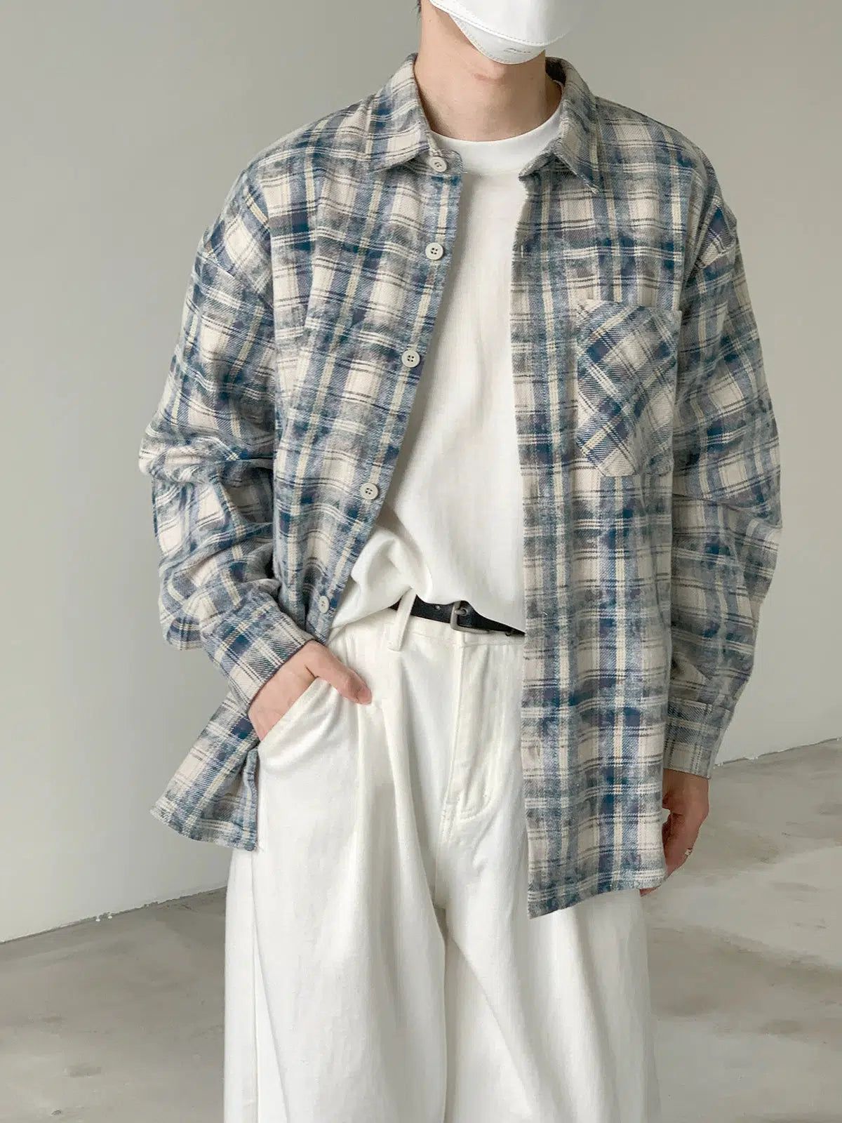 Zhou Brushed Plaid Shirt-korean-fashion-Shirt-Zhou's Closet-OH Garments