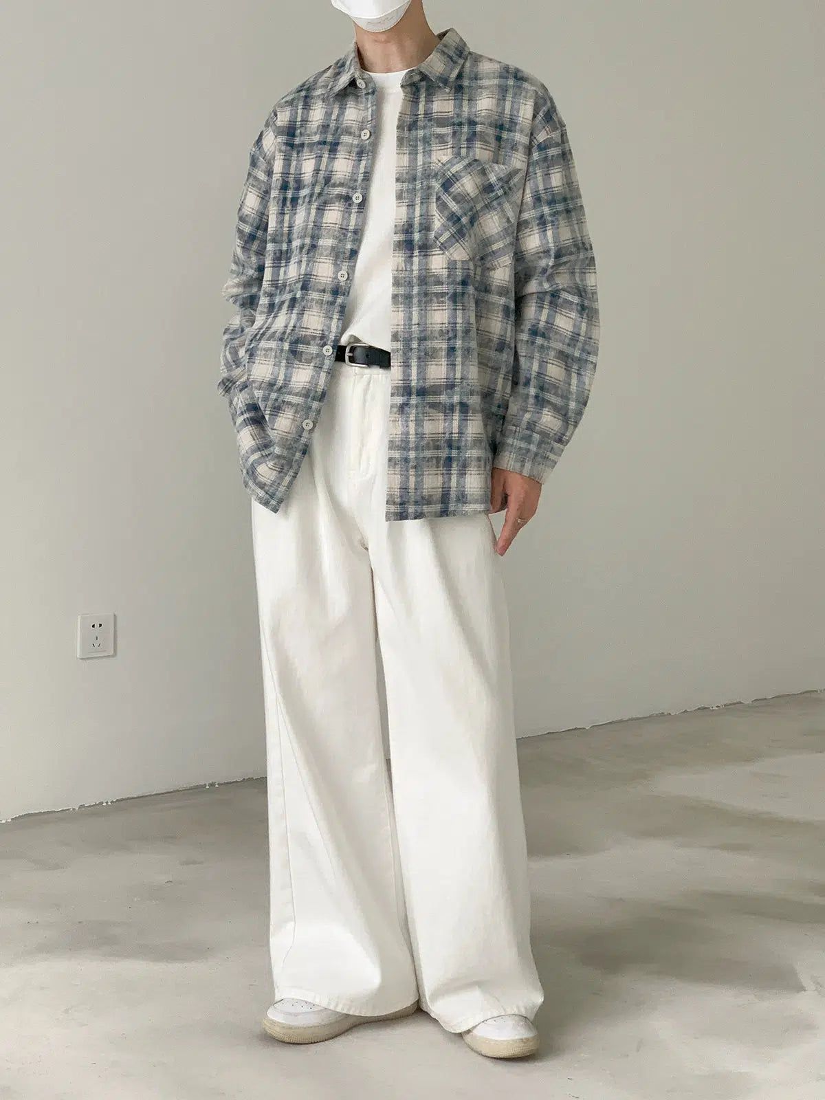 Zhou Brushed Plaid Shirt-korean-fashion-Shirt-Zhou's Closet-OH Garments