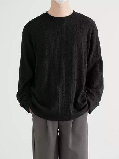 Zhou Brushed Striped Relaxed Fit Sweater-korean-fashion-Sweater-Zhou's Closet-OH Garments