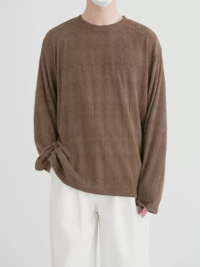 Zhou Brushed Striped Relaxed Fit Sweater-korean-fashion-Sweater-Zhou's Closet-OH Garments