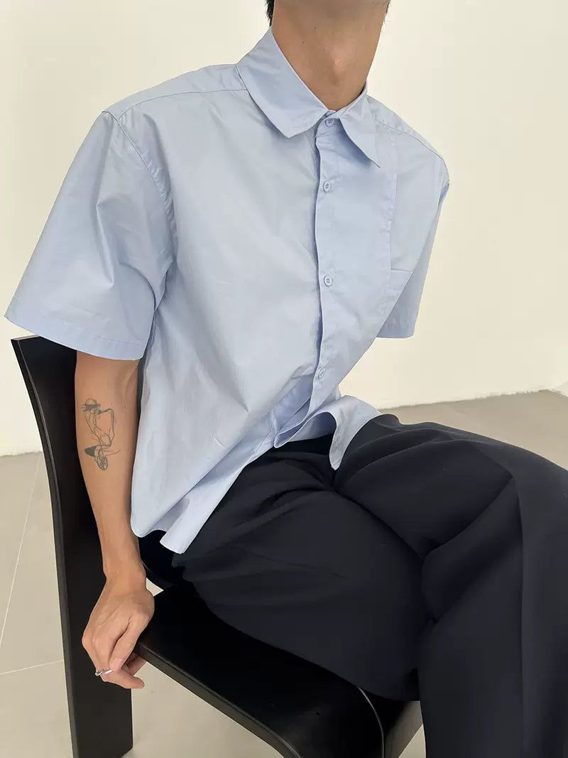 Zhou Button-Down Clean Fit Shirt-korean-fashion-Shirt-Zhou's Closet-OH Garments