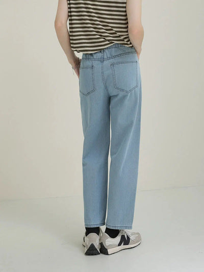 Zhou Buttoned and Cropped Jeans-korean-fashion-Jeans-Zhou's Closet-OH Garments