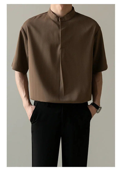 Zhou Buttoned Collar Polo-korean-fashion-Polo-Zhou's Closet-OH Garments