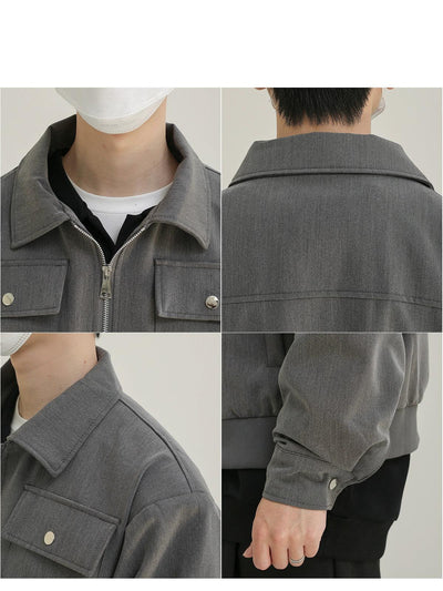 Zhou Buttoned Flap Pocket Jacket-korean-fashion-Jacket-Zhou's Closet-OH Garments