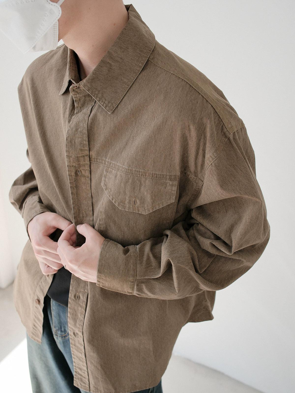 Zhou Buttoned Front Pocket Flannel Shirt-korean-fashion-Shirt-Zhou's Closet-OH Garments