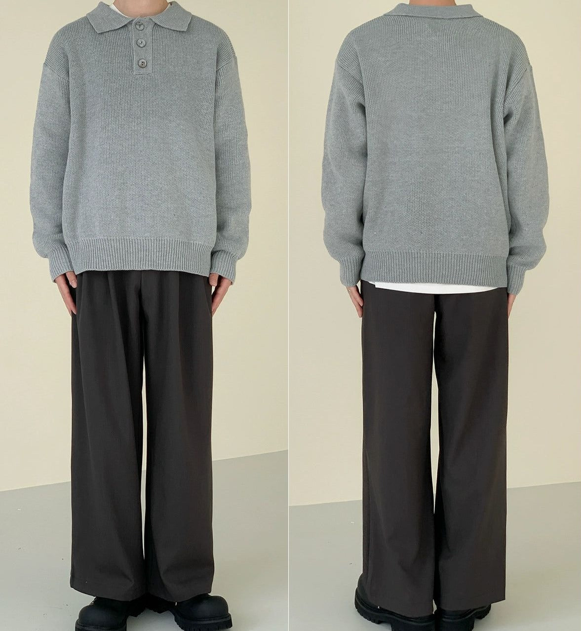 Zhou Buttoned Polo Sweater-korean-fashion-Sweater-Zhou's Closet-OH Garments