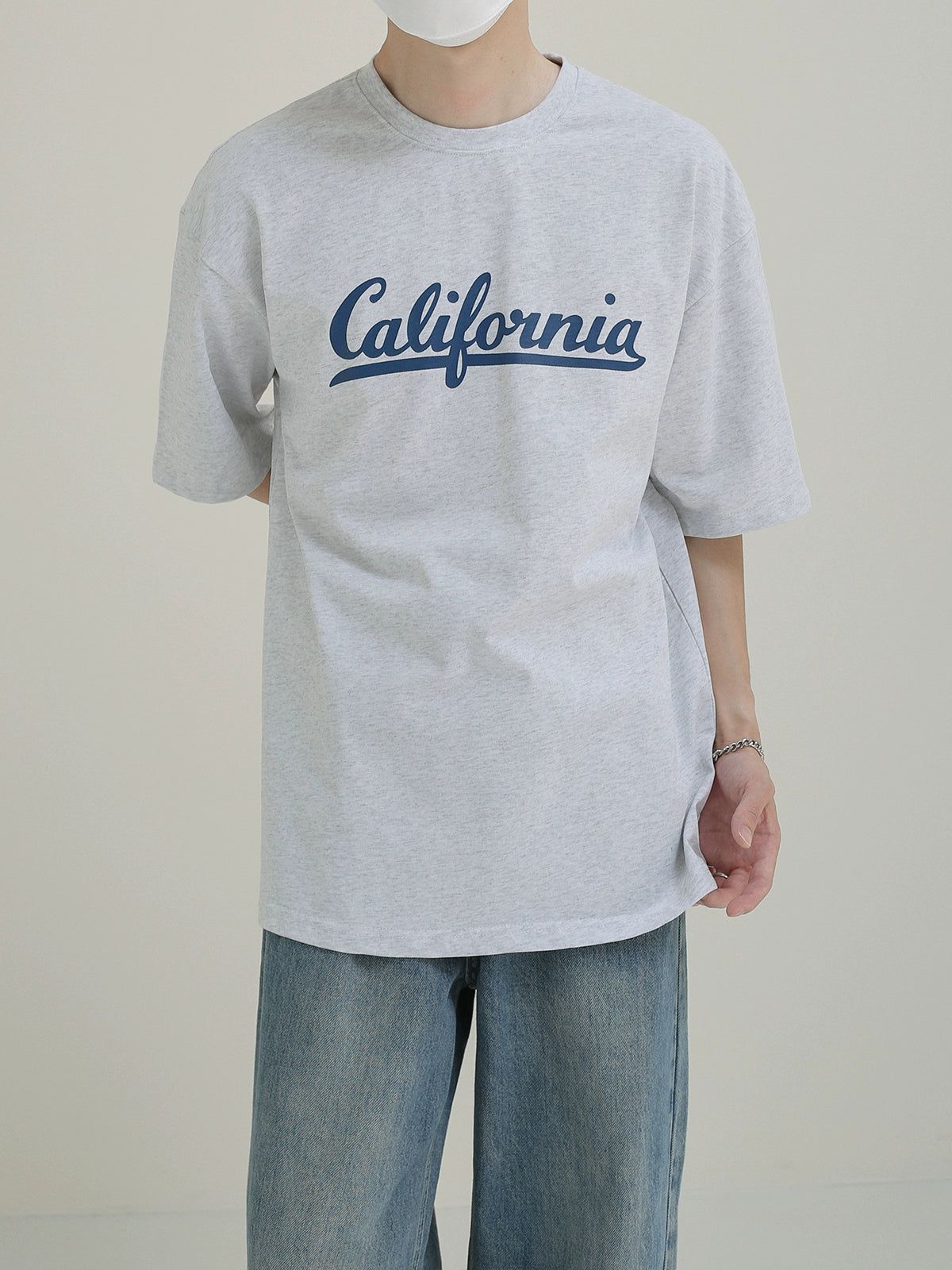 Zhou California Text Print T-Shirt-korean-fashion-T-Shirt-Zhou's Closet-OH Garments