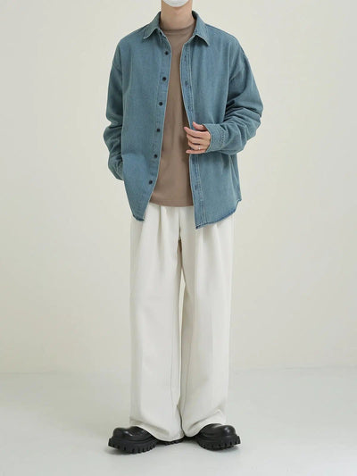 Zhou Casual Buttoned Denim Shirt-korean-fashion-Shirt-Zhou's Closet-OH Garments