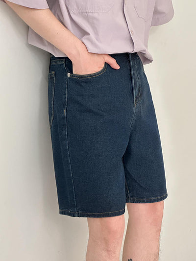 Zhou Casual Clean Cut Denim Shorts-korean-fashion-Shorts-Zhou's Closet-OH Garments