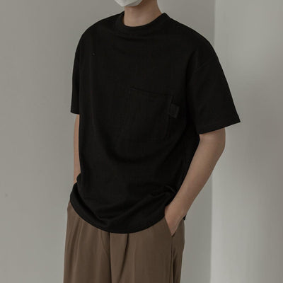 Zhou Casual Front Pocket Regular Fit T-Shirt-korean-fashion-T-Shirt-Zhou's Closet-OH Garments
