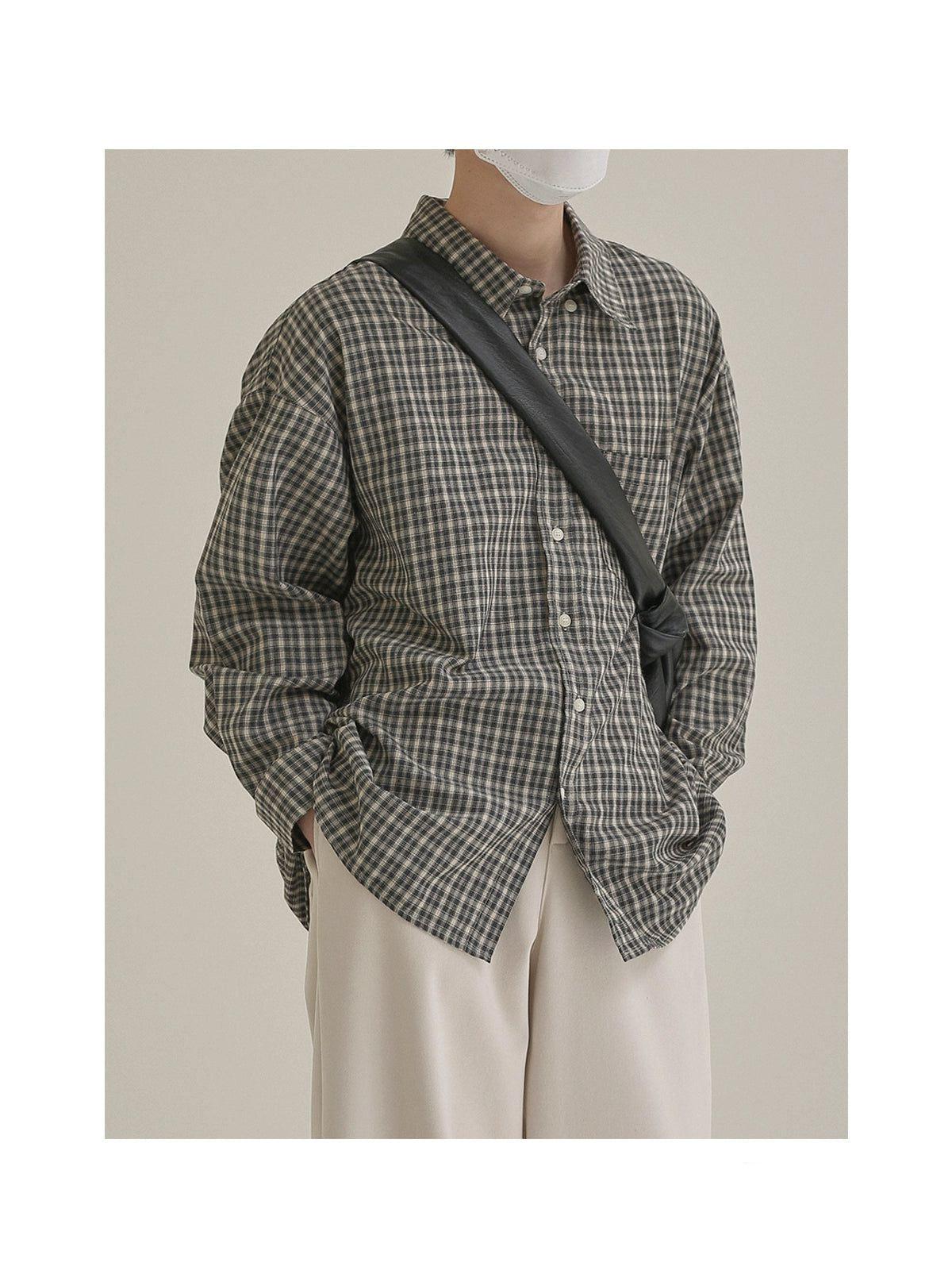 Zhou Casual Plaid Buttoned Shirt-korean-fashion-Shirt-Zhou's Closet-OH Garments