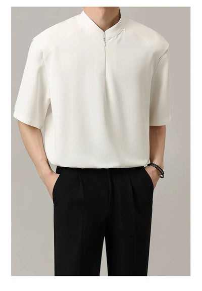Zhou Casual Plain Half-Zip-korean-fashion-Half-Zip-Zhou's Closet-OH Garments