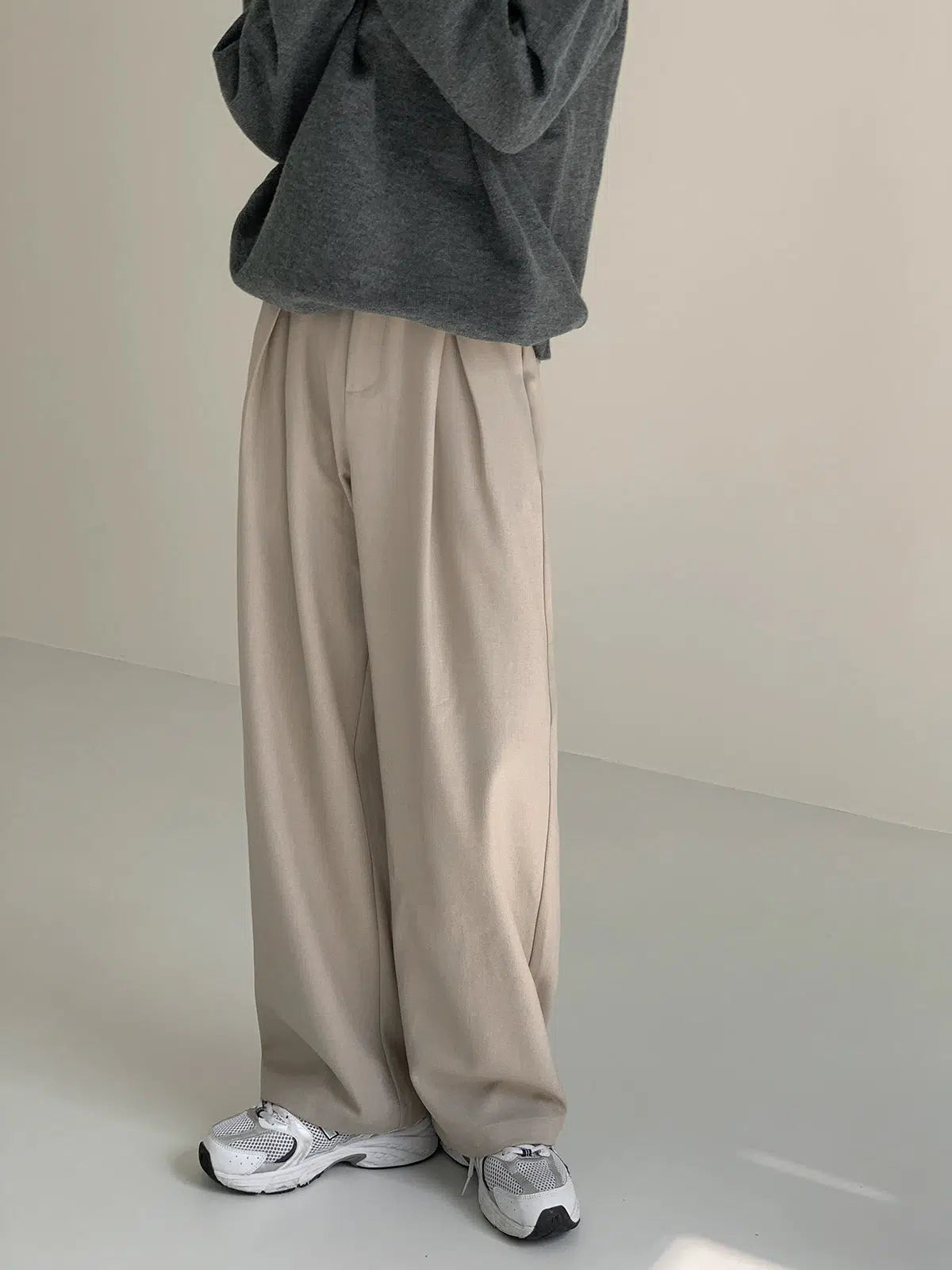Zhou Casual Pleated Wide Cut Pants-korean-fashion-Pants-Zhou's Closet-OH Garments