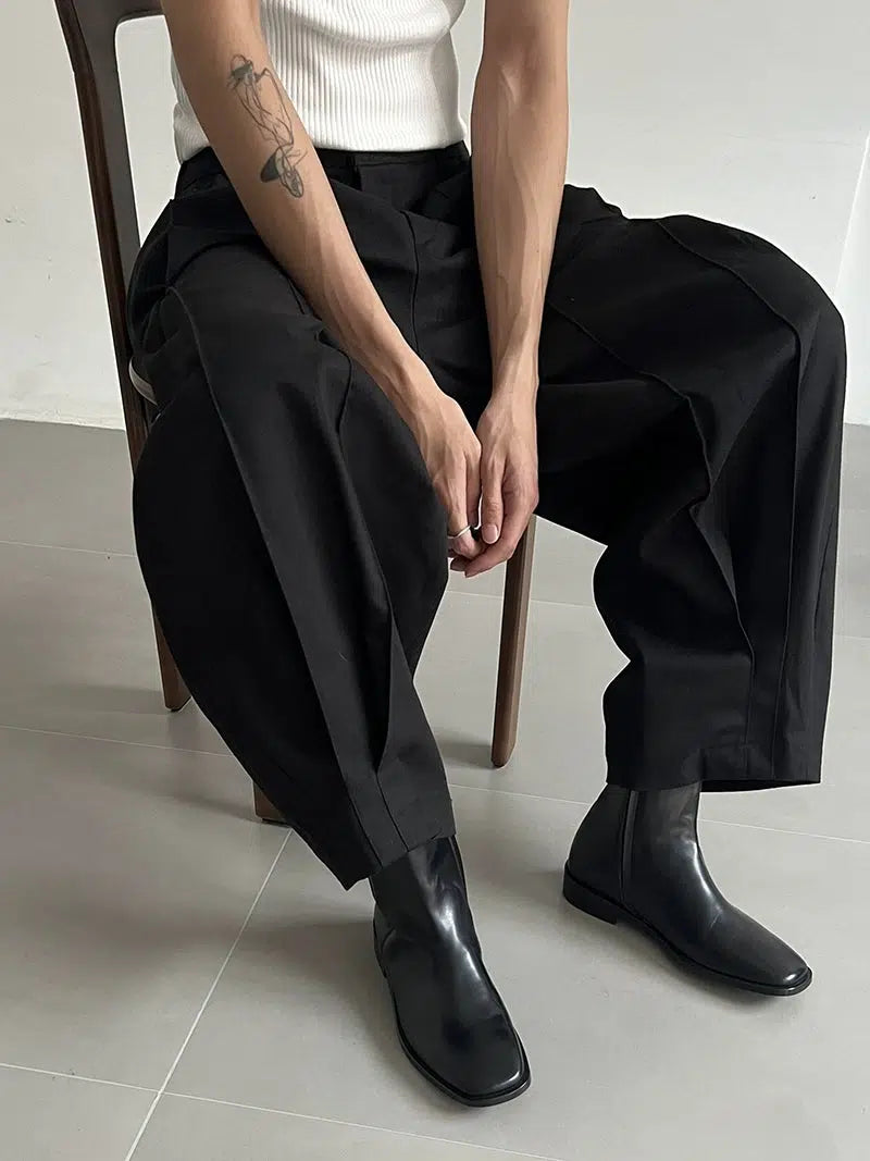 Zhou Casual Refined Pleated Pants-korean-fashion-Pants-Zhou's Closet-OH Garments