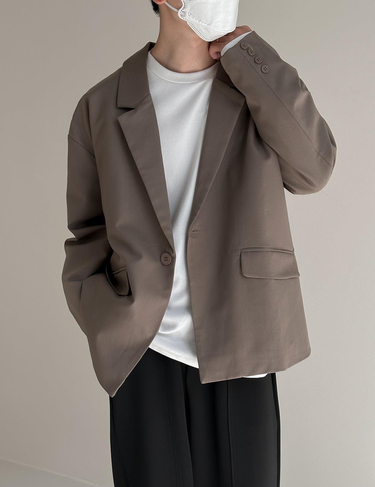 Zhou Casual Single Buttoned Blazer-korean-fashion-Blazer-Zhou's Closet-OH Garments