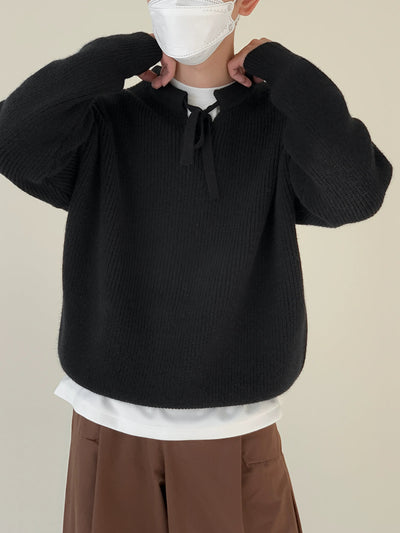 Zhou Casual Strap Collar Sweater-korean-fashion-Sweater-Zhou's Closet-OH Garments