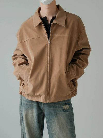 Zhou Casual Textured Harrington Jacket-korean-fashion-Jacket-Zhou's Closet-OH Garments