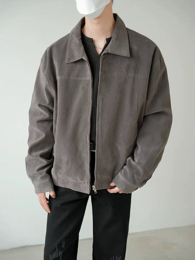 Zhou Casual Textured Harrington Jacket-korean-fashion-Jacket-Zhou's Closet-OH Garments