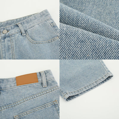Zhou Casual Washed Regular Jeans-korean-fashion-Jeans-Zhou's Closet-OH Garments