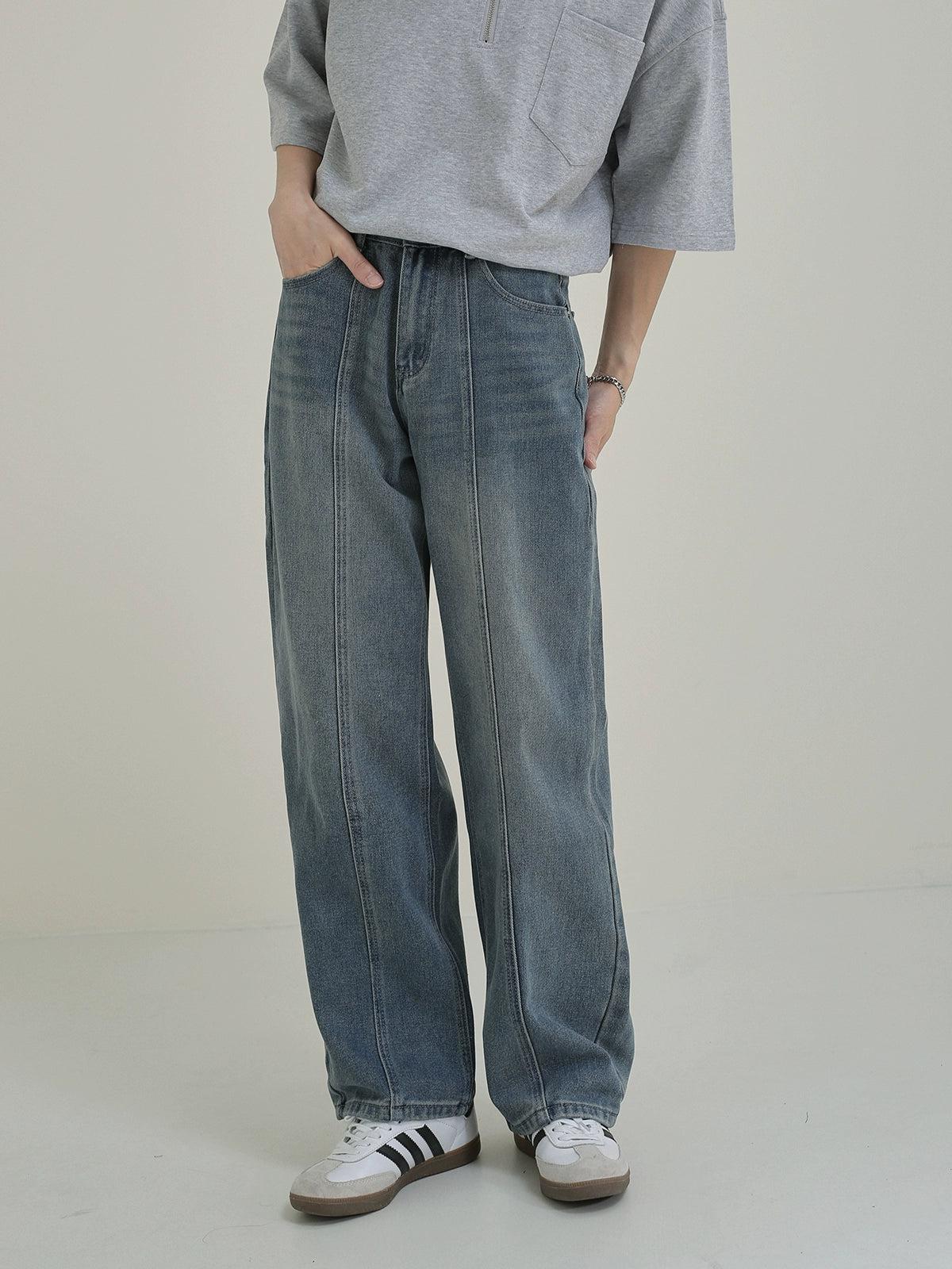 Zhou Center Seam Bootcut Jeans-korean-fashion-Jeans-Zhou's Closet-OH Garments