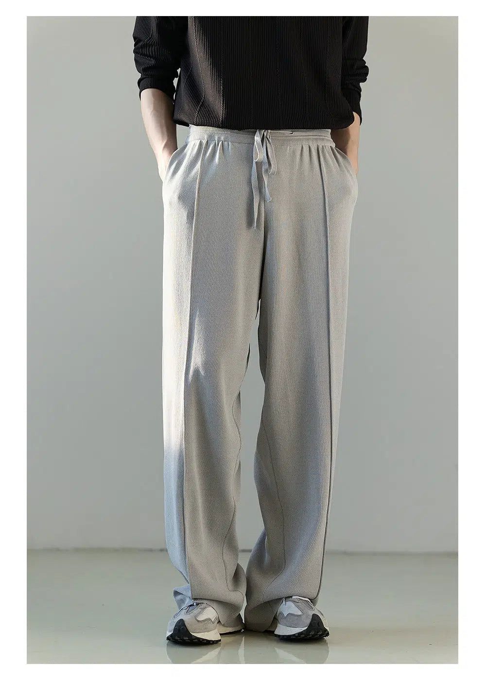 Zhou Central Seam Drawstring Sweatpants-korean-fashion-Pants-Zhou's Closet-OH Garments