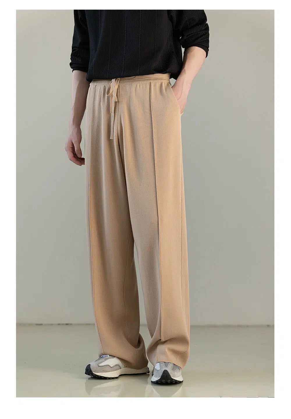 Zhou Central Seam Drawstring Sweatpants-korean-fashion-Pants-Zhou's Closet-OH Garments