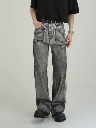 Zhou Charcoal Wash Straight Jeans-korean-fashion-Jeans-Zhou's Closet-OH Garments