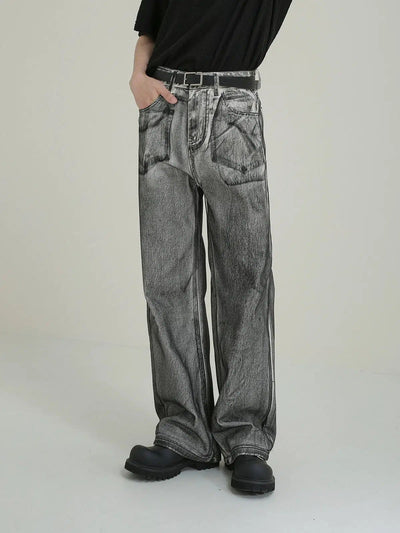 Zhou Charcoal Wash Straight Jeans-korean-fashion-Jeans-Zhou's Closet-OH Garments