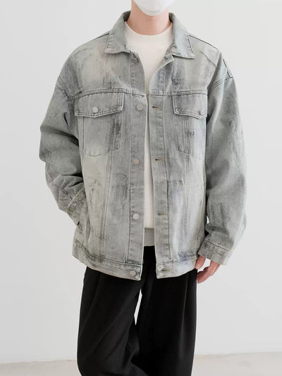 Zhou Charcoal Washed Denim Jacket-korean-fashion-Jacket-Zhou's Closet-OH Garments