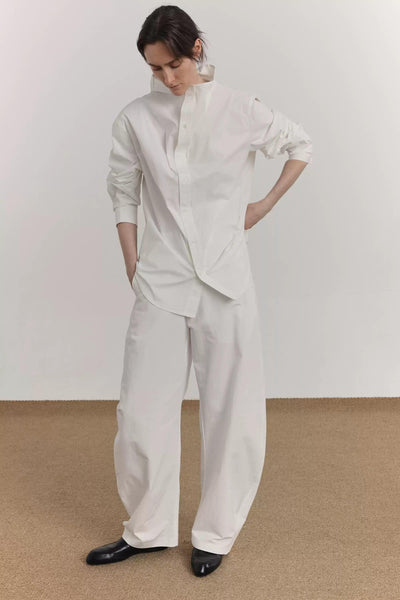 Zhou Chic Funnel Neck L/S Shirt-korean-fashion-Shirt-Zhou's Closet-OH Garments