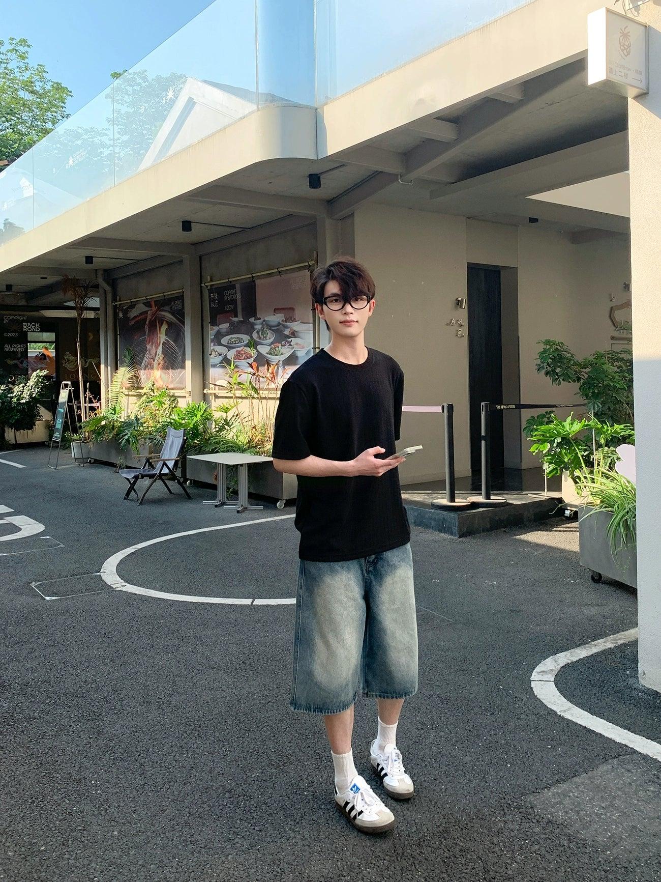 Zhou Chic Textured Knit T-Shirt-korean-fashion-T-Shirt-Zhou's Closet-OH Garments