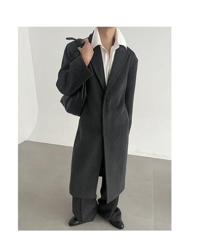 Zhou Cinched Waist Long Coat-korean-fashion-Long Coat-Zhou's Closet-OH Garments