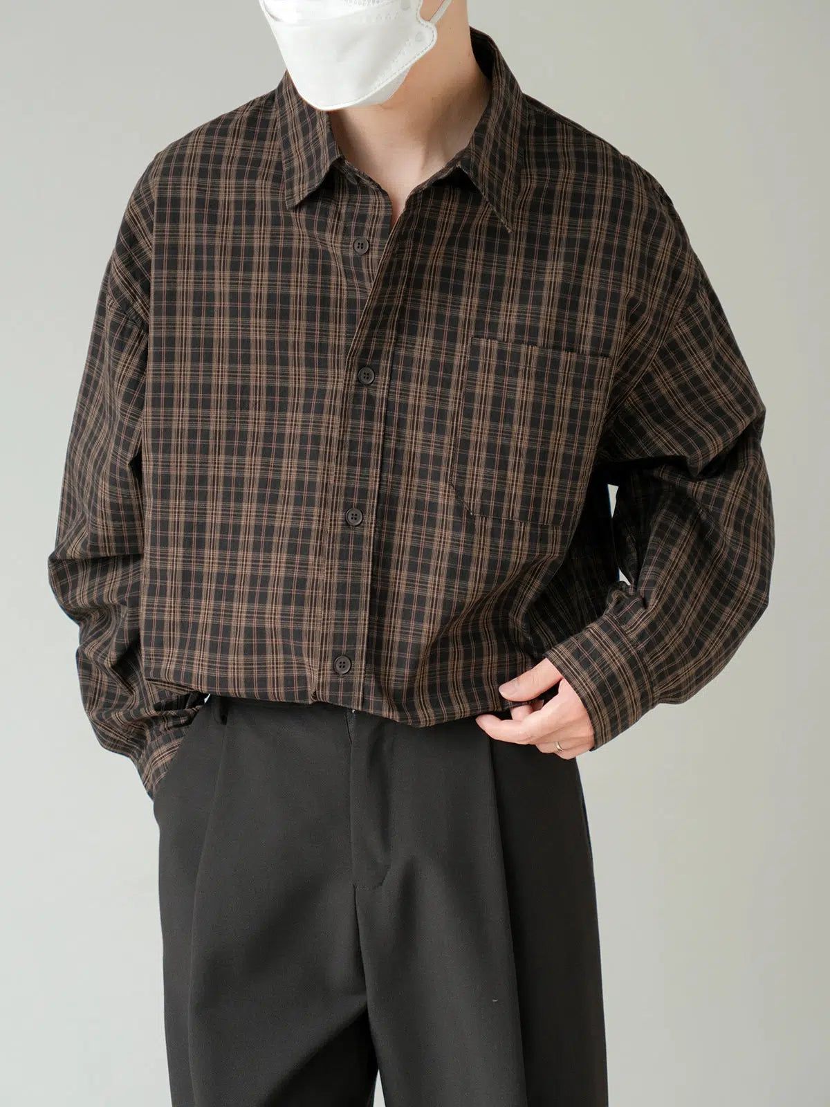 Zhou Classic Checked Shirt-korean-fashion-Shirt-Zhou's Closet-OH Garments