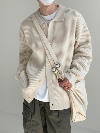 Zhou Classic Collared Knit Cardigan-korean-fashion-Cardigan-Zhou's Closet-OH Garments